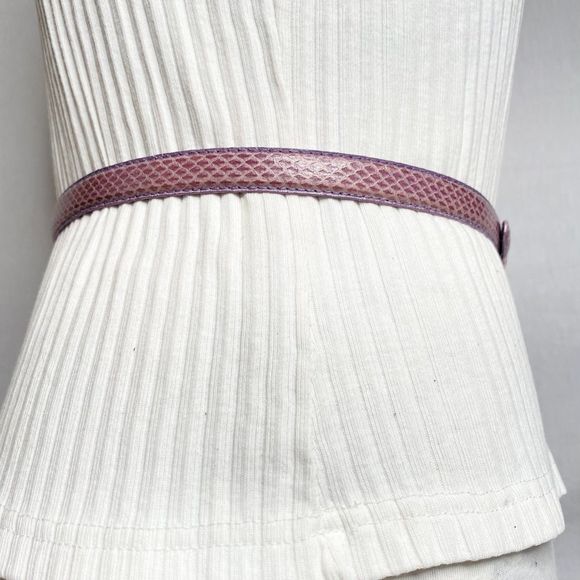 Charter Club Womens Small Waist Belt Skinny Lavender Snake Skin Taiwan - Picture 4 of 13